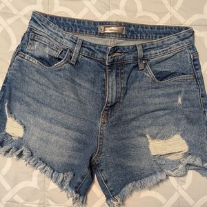 Kut from the Kloth Distressed Blue Denim Cutoff Shorts